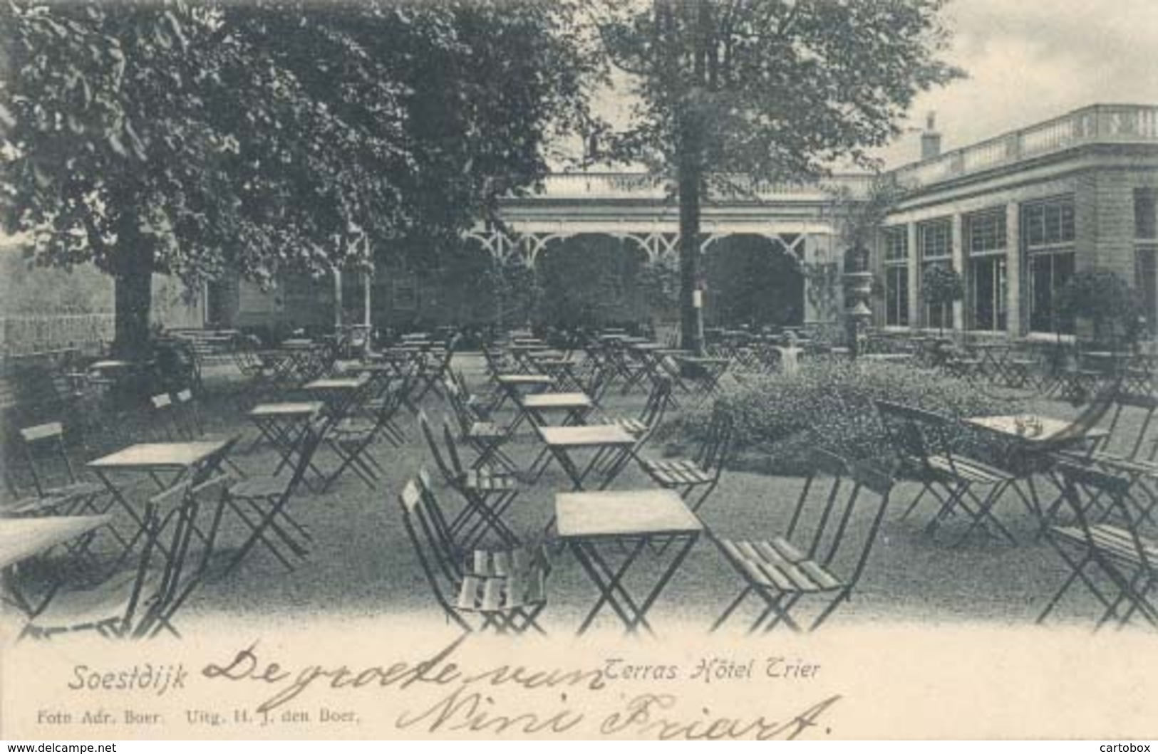 Soestdijk, Terras Hotel Trier  (met Kleinrondstempel Soest (Soestdijk)  3 X Scan - Soestdijk