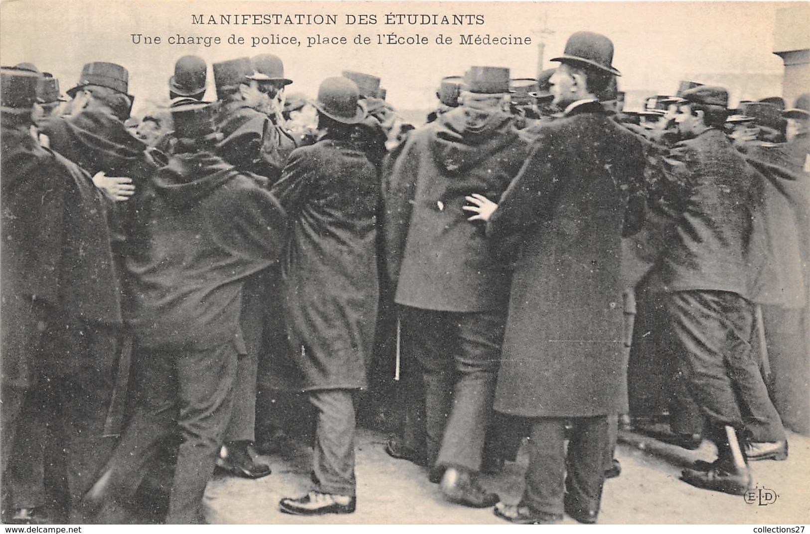 75-PARIS-MANISFESTATION DES ETUDIANTS , UNE CHARGE DE POLICE , PLACE DE L'ECOLE DE MEDECINE - Health, Hospitals