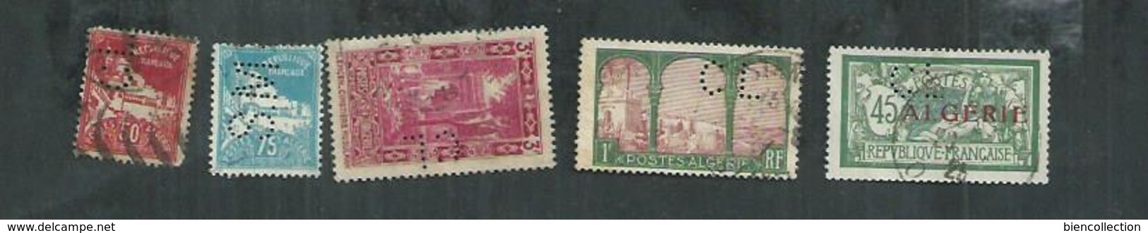 Algérie Française. 5 Timbres Perforés - Other & Unclassified