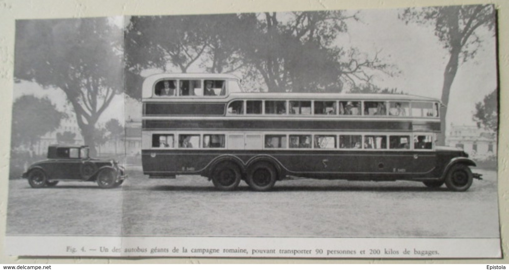 Transport Utilitaire - Autobus Atac Lancia Omicron Géant  - Coupure De Presse De 1932 - Camions