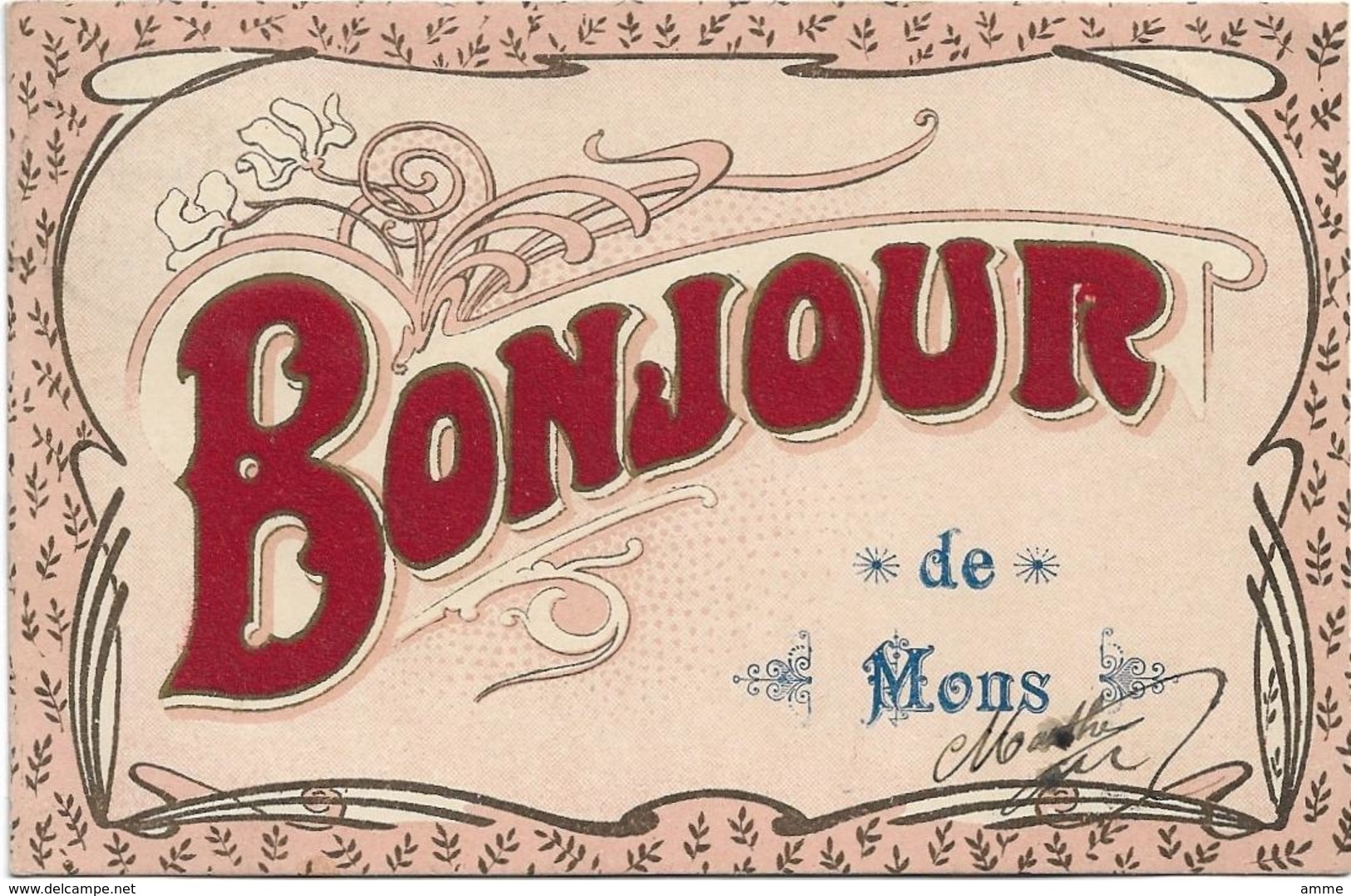Mons   *  Un Bonjour De Mons  ( Bonjour En Velours) - Mons
