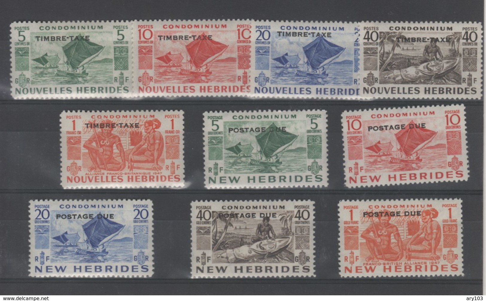 Nouvelles- Hébrides_ (1953 ) N°26/35 ( Français Anglais ) - Unused Stamps