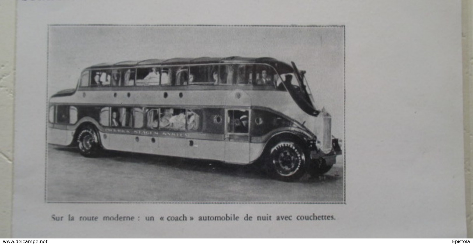 Transport Utilitaire - Autobus Couchettes Américain "Pickwick Stages System"  - Coupure De Presse De 1940 - Tracteurs