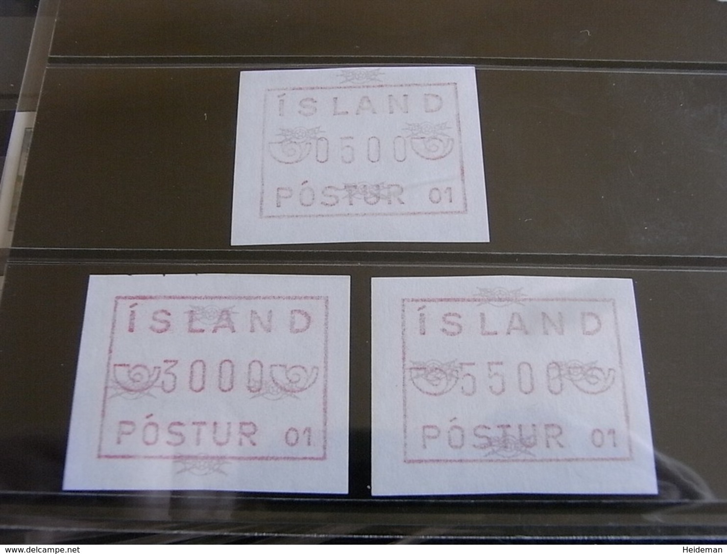 ✅ Islande Iceland ATM FRAMA 1983 - Embleme Postal -  Mi. 1, 3 Pcs ** MNH [000542] - Viñetas De Franqueo (Frama)