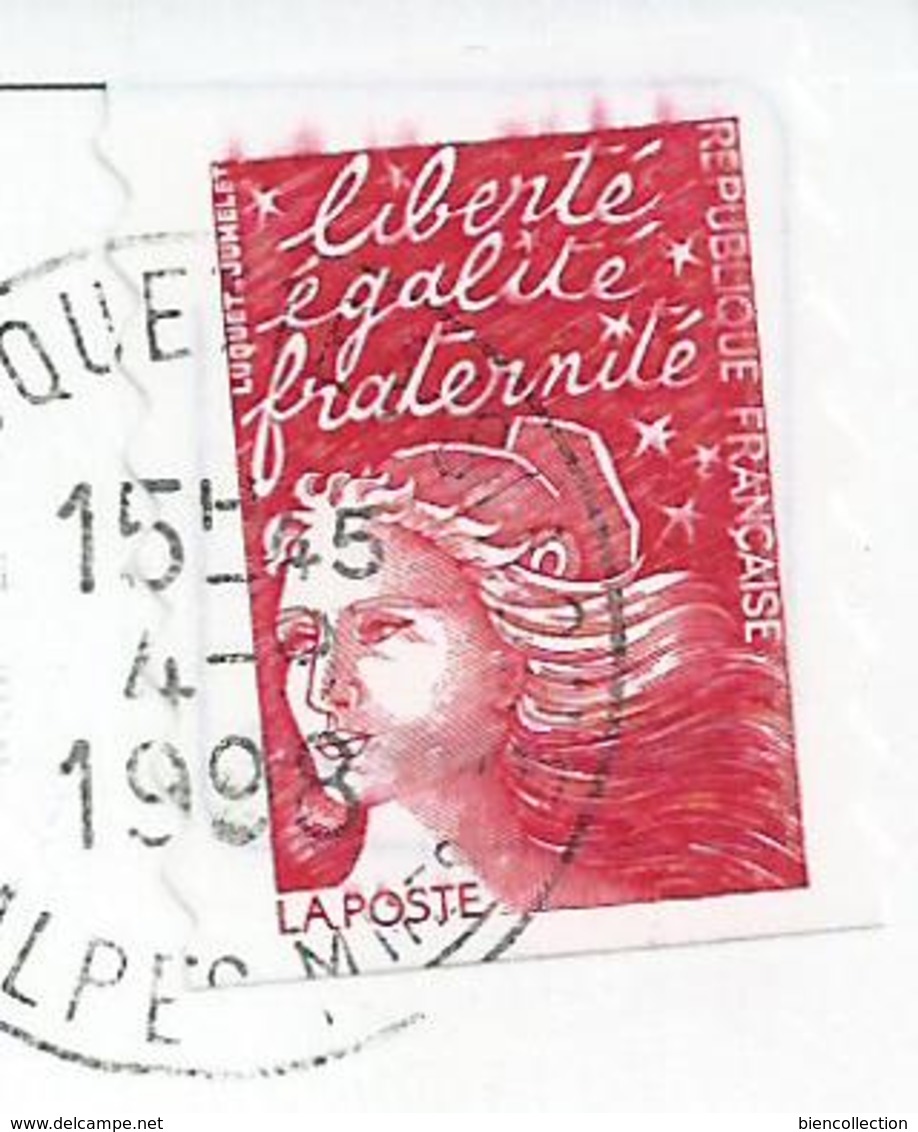 Marianne De Luquet. TVP Sur Carte Postale Avec Petite Variété Bavures Sur Le Haut Du Timbre - Oblitérés