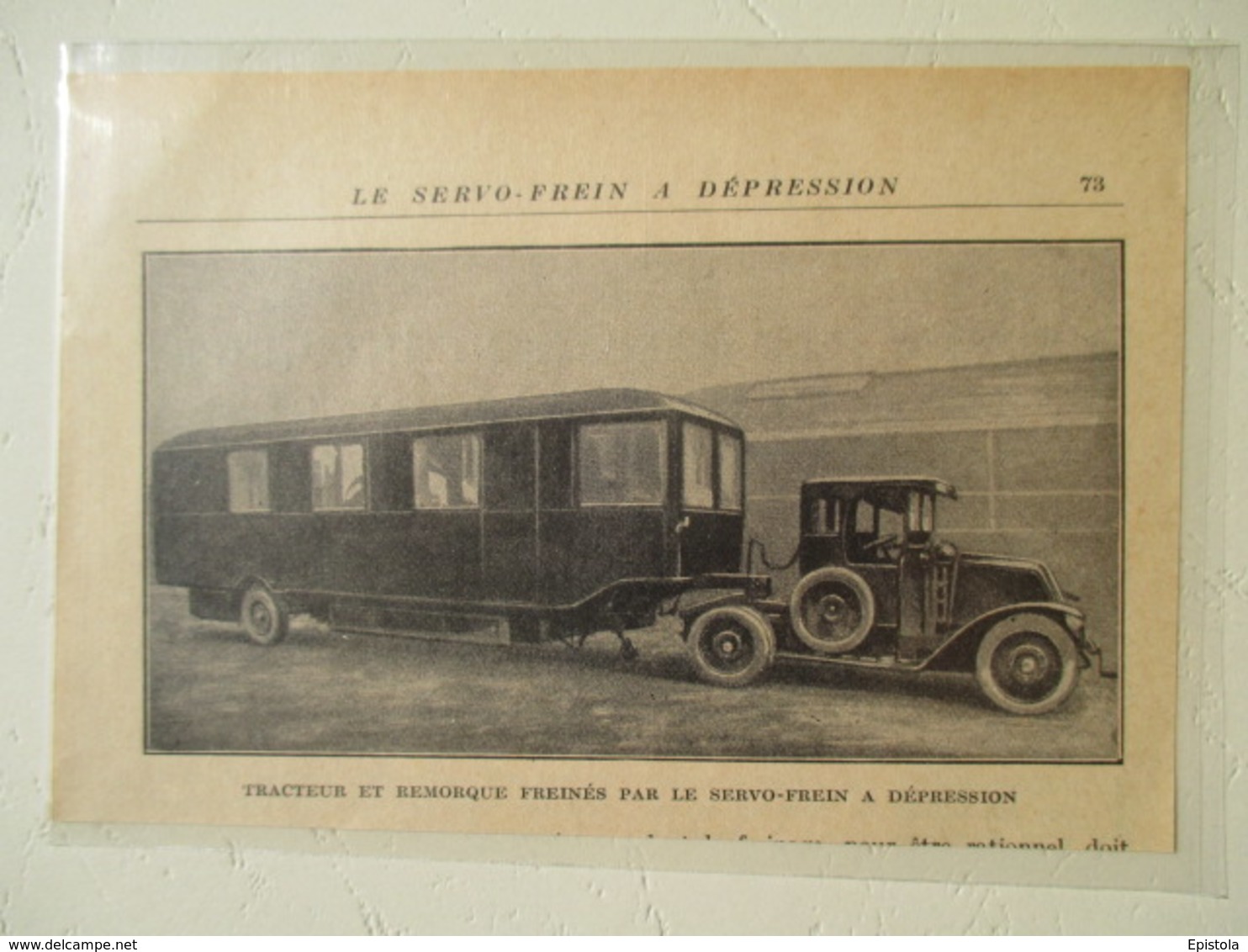 Transport Utilitaire - Camion Tracteur Avec Remorque "passagers"  - Coupure De Presse De 1928 - Camions
