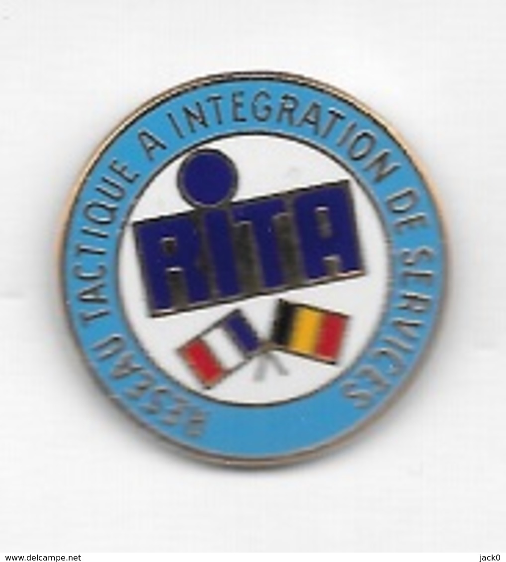 Pin's  RITA, RÉSEAU TACTIQUE A INTÉGRATION DE SERVICES FRANCO-ALLEMAND - Police