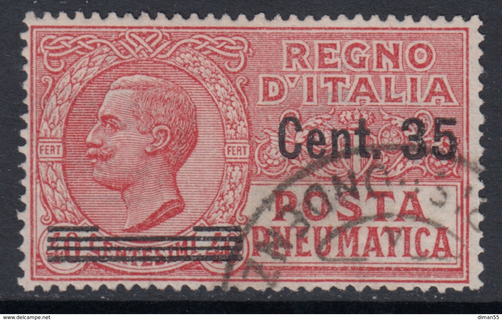 ITALIA - Posta Pneumatica Serie "Leoni"  Sassone N.11 - Cat. 700 Euro - Usato  Used  Luxus Gestempelt - Poste Pneumatique