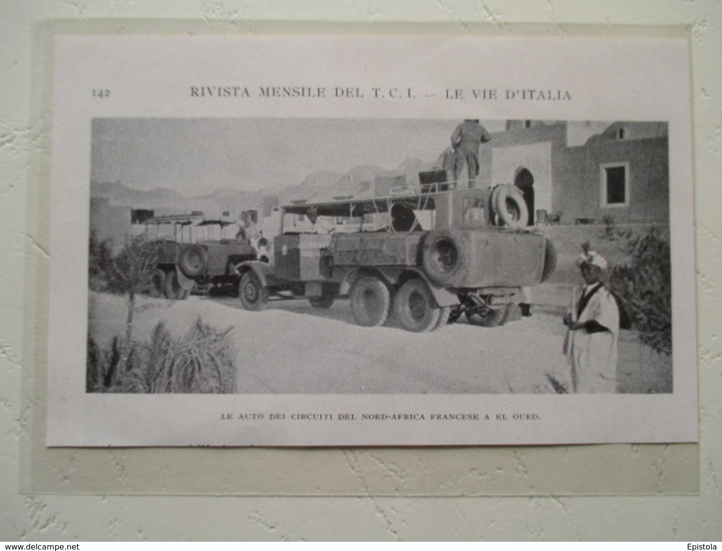 Transport Utilitaire - Convoi Colonial Français à EL OUED - Coupure De Presse De 1927 - Camions