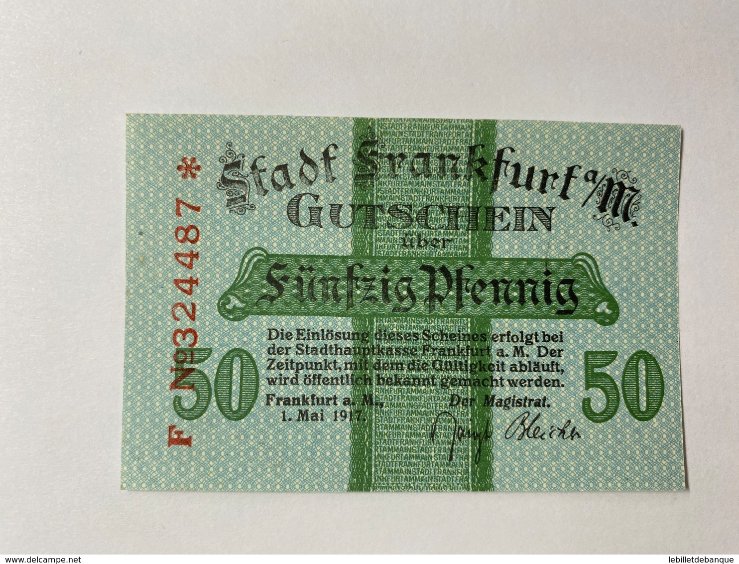 Allemagne Notgeld Frankfurt 50 Pfennig - Collections