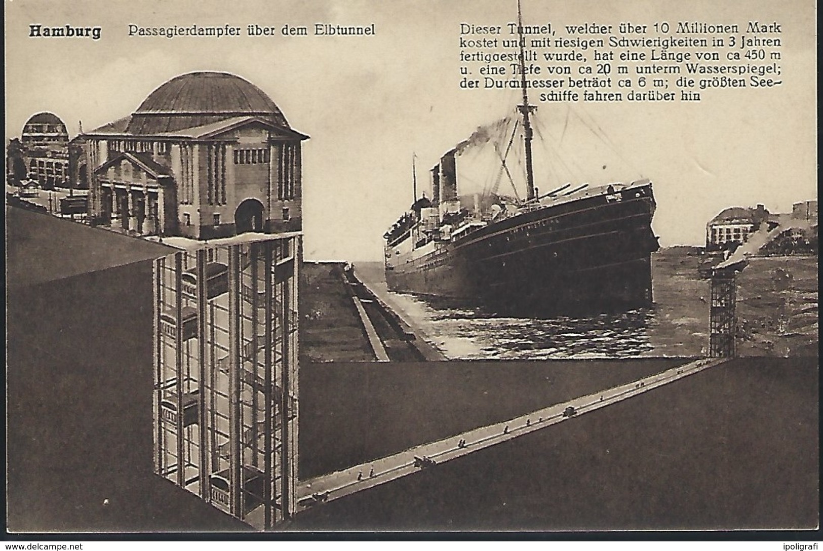 Hamburg 1911 Opening Of The Elbe Tunnel, Nuova - Nord