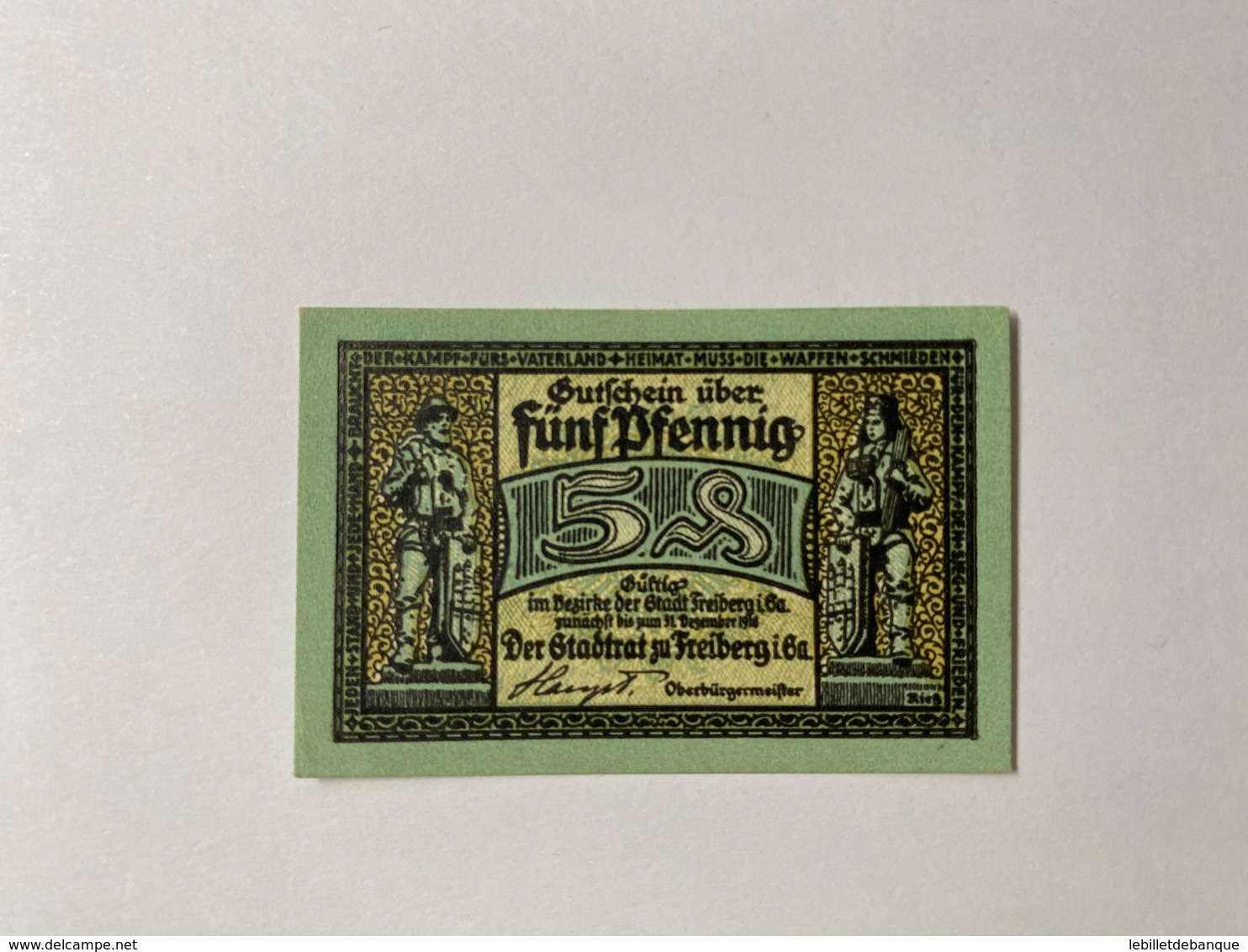 Allemagne Notgeld Freiberg 5 Pfennig - Collections