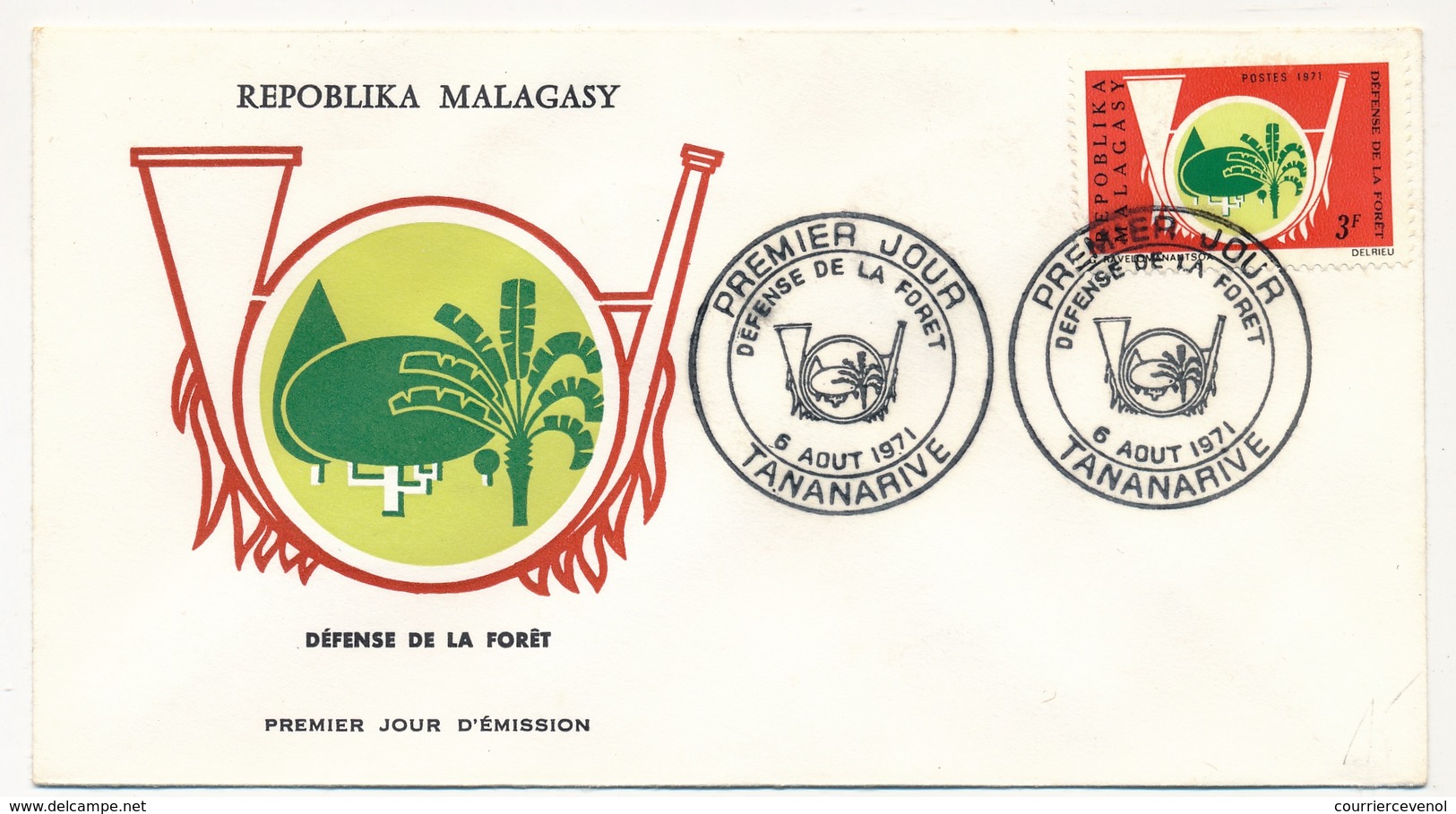 MADAGASCAR - Enveloppe FDC - Défense De La Forêt - Tananarive - 6/8/1971 - Madagascar (1960-...)