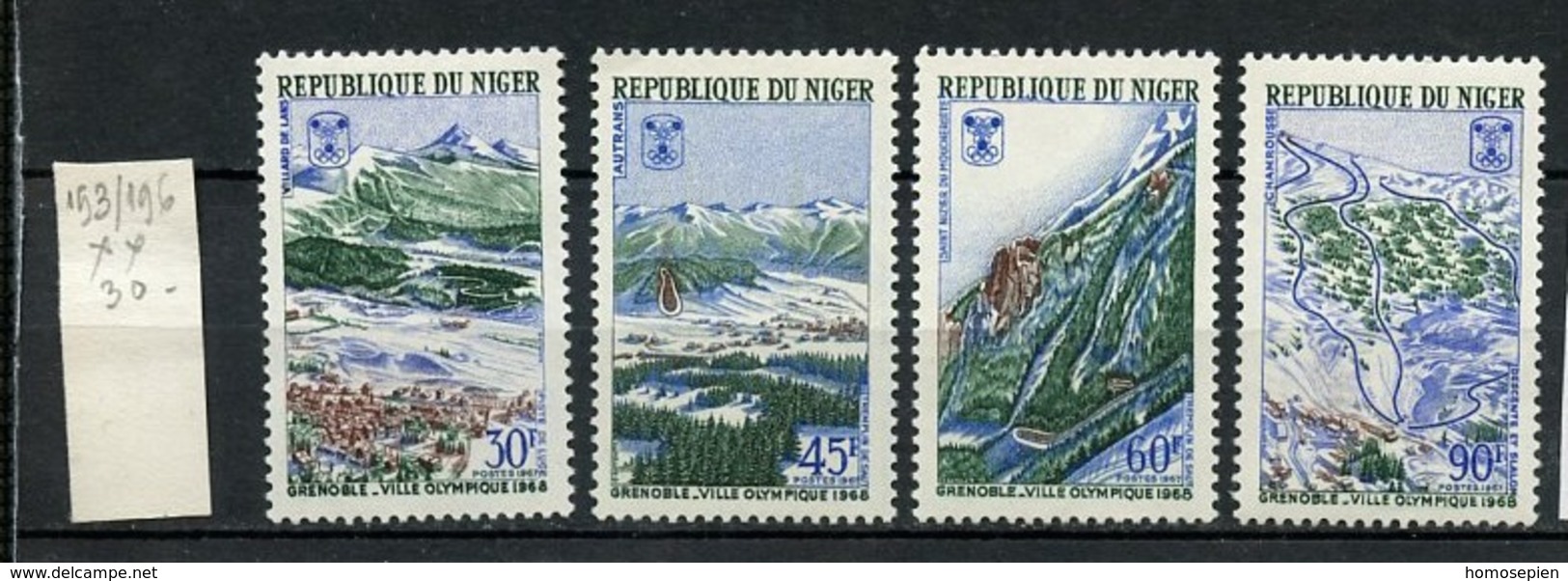 JO Grenoble - Niger 1967 Y&T N°193 à 196 - Michel N°152 à 155 *** - Jeux Olympiques D'hiver - Winter 1968: Grenoble