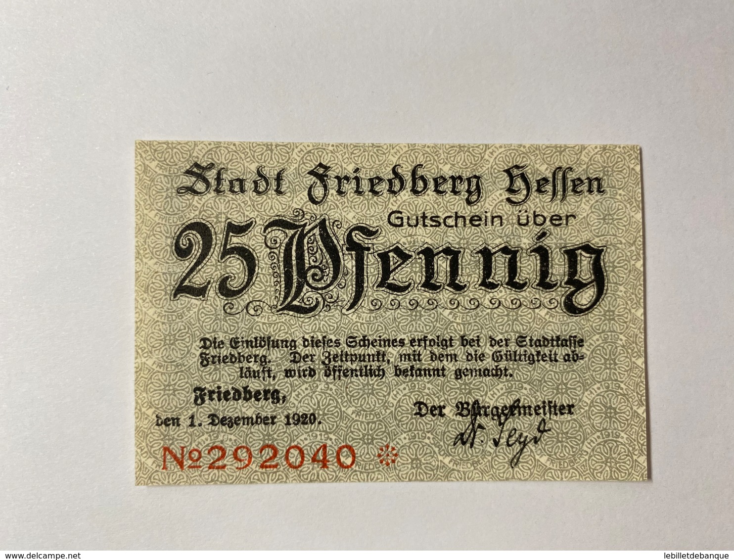 Allemagne Notgeld Friedberg 25 Pfennig - Collections