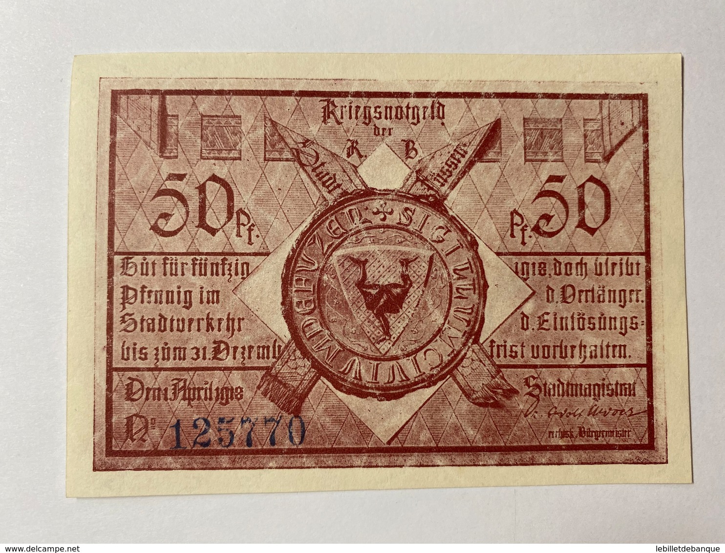 Allemagne Notgeld Fussen 50 Pfennig - Collections