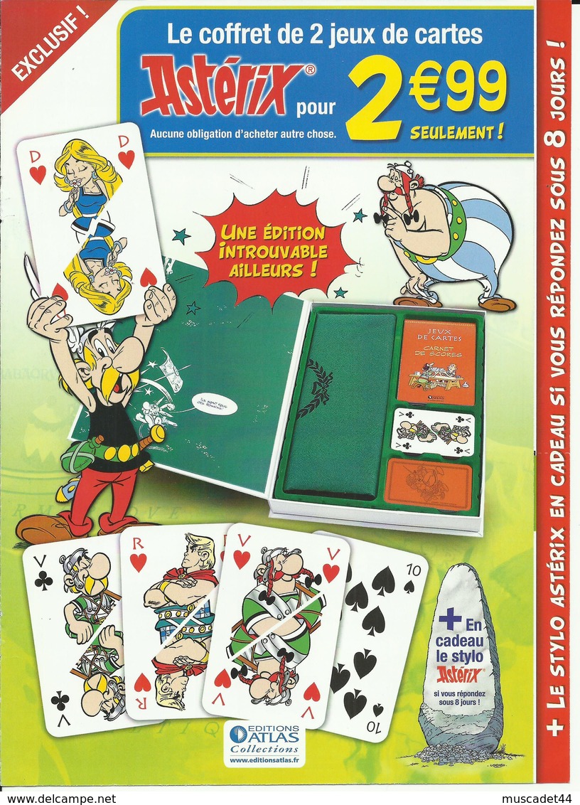 PUBLICITE ASTERIX ET OBELIX A VOIR EDITION ATLAS CARTES A JOUER - Autres & Non Classés