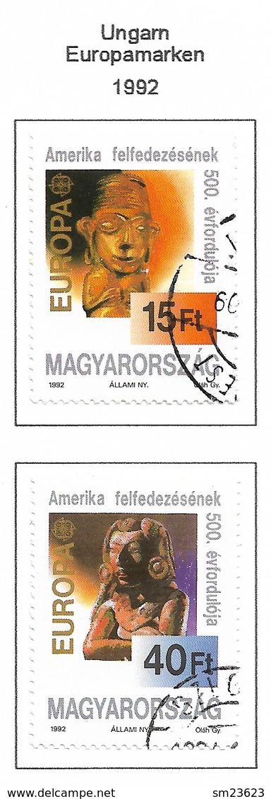 Ungarn  1992  Mi.Nr. 4195 / 4196 , EUROPA  CEPT - Entdeckung Von Amerika - Gestempelt / Fine Used / (o) - 1992