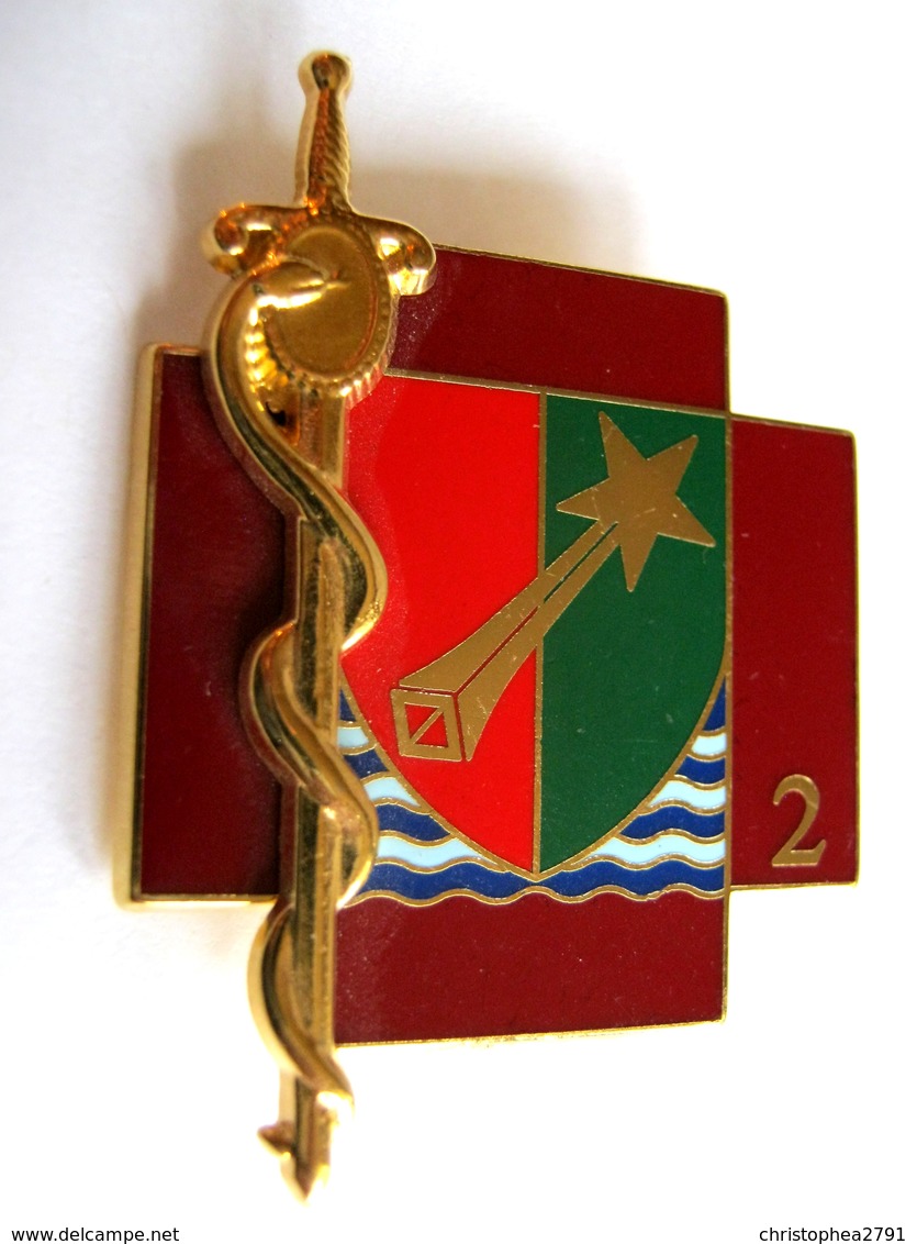 INSIGNE DU SERVICE DE SANTEE DES ARMEES 2° RM J.BALME SAUMUR ETAT EXCELLENT HOMOLOGUE G4566 - Medical Services