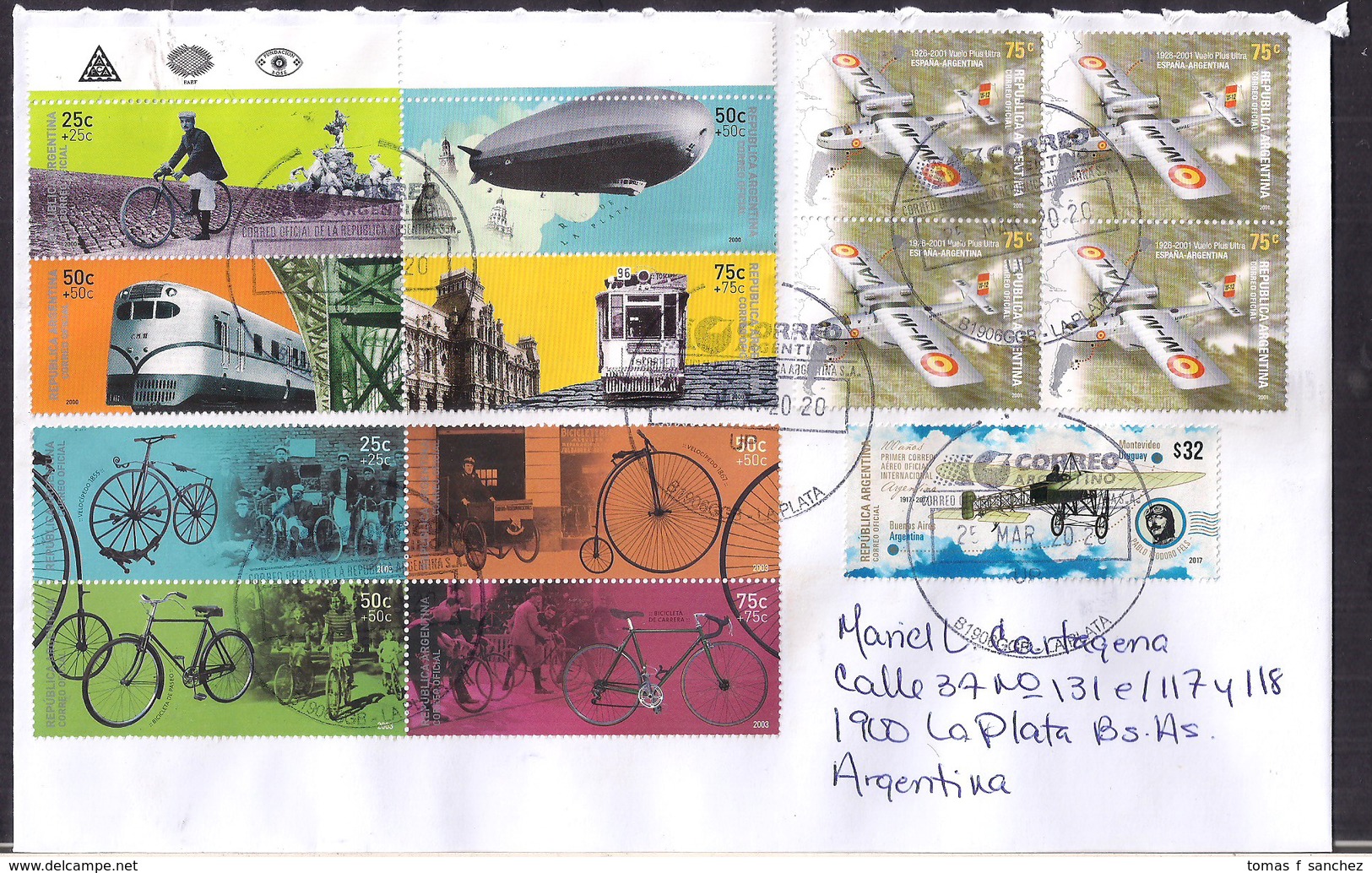 Argentina - 2020 - Lettre - Transport Antique - Vélos - Briefe U. Dokumente