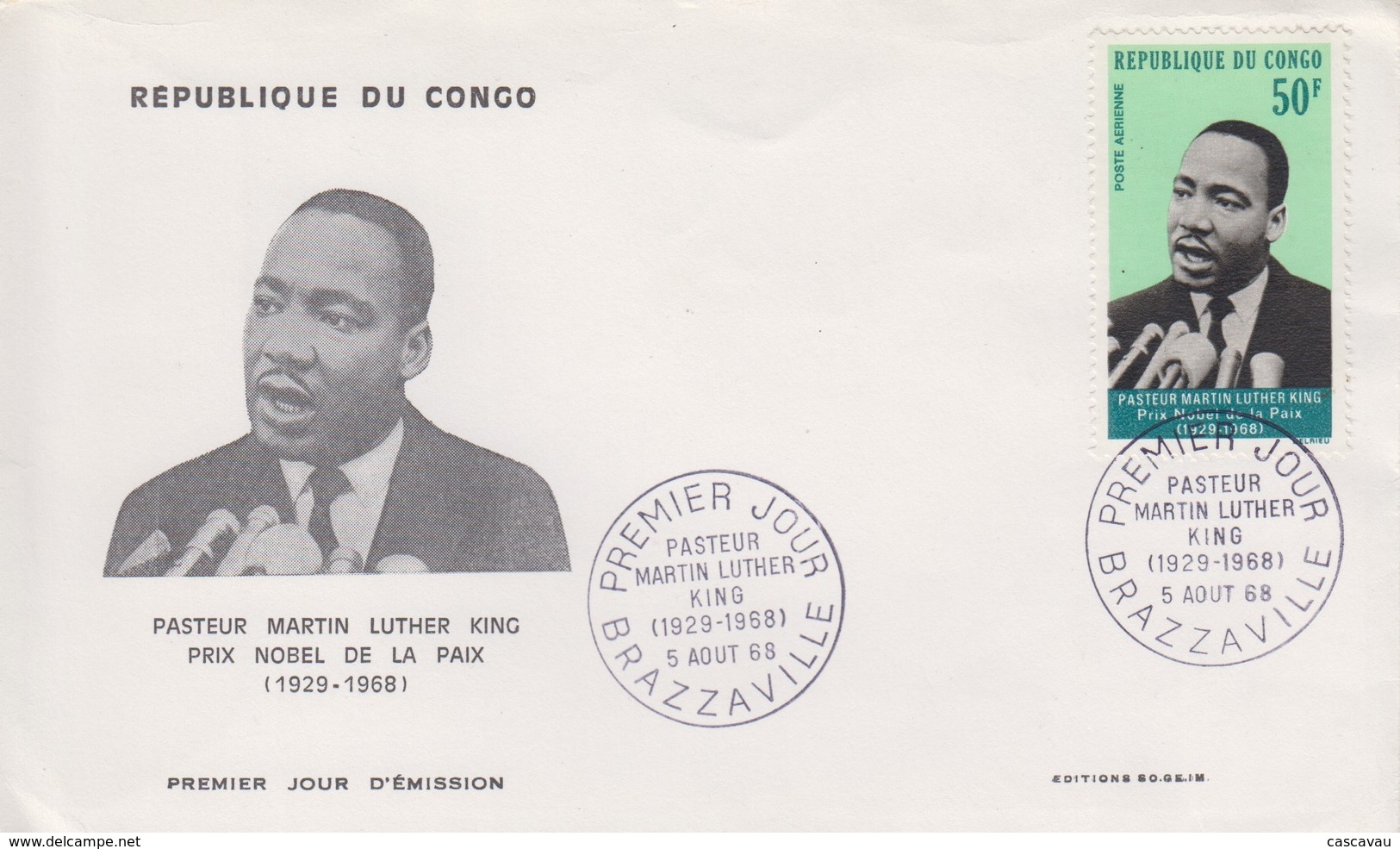 Enveloppe  FDC  1er  Jour   GABON      MARTIN   LUTHER  KING    1968 - Martin Luther King
