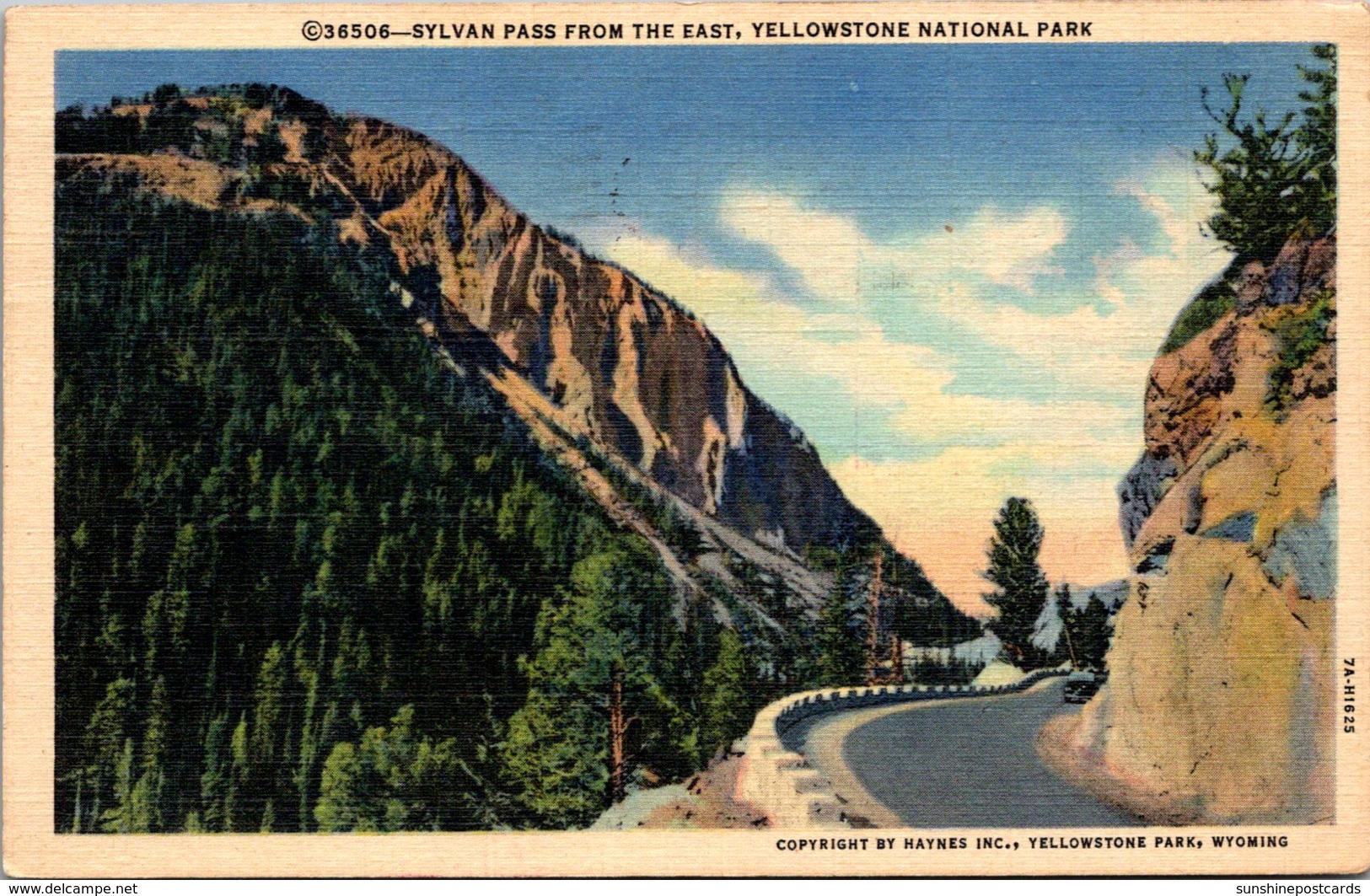 Wyoming Yellowstone National Park Sylvan Pass From The East 1948 Curteich - Yellowstone