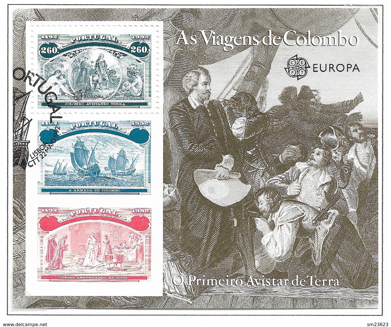 Portugal  1992 Mi.Nr. Block 86 , EUROPA  CEPT - Entdeckung Von Amerika - Gestempelt / Fine Used / (o) - 1992