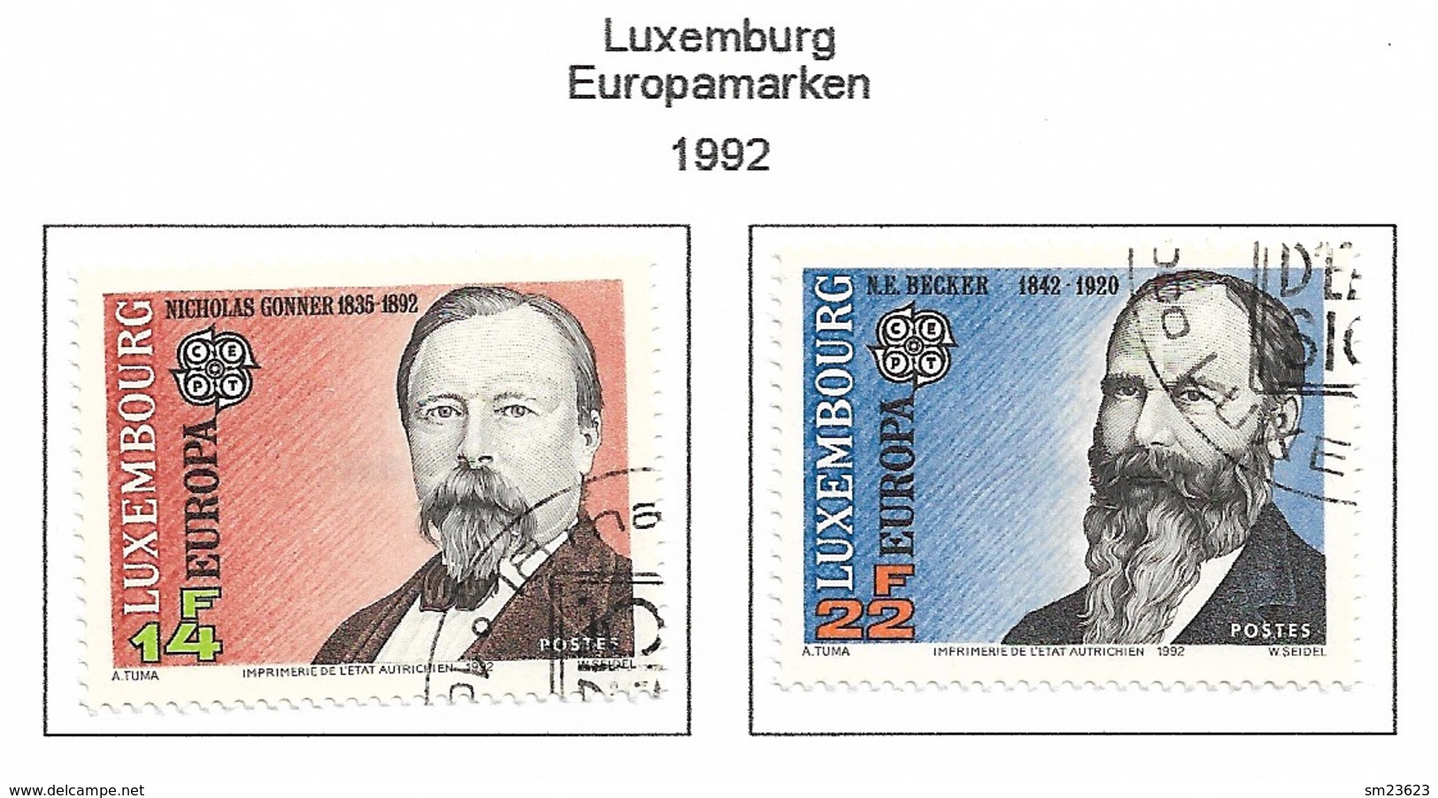 Luxembourg 1992  Mi.Nr. 1293 / 1294 , EUROPA  CEPT - Entdeckung Von Amerika - Gestempelt / Fine Used / (o) - 1992