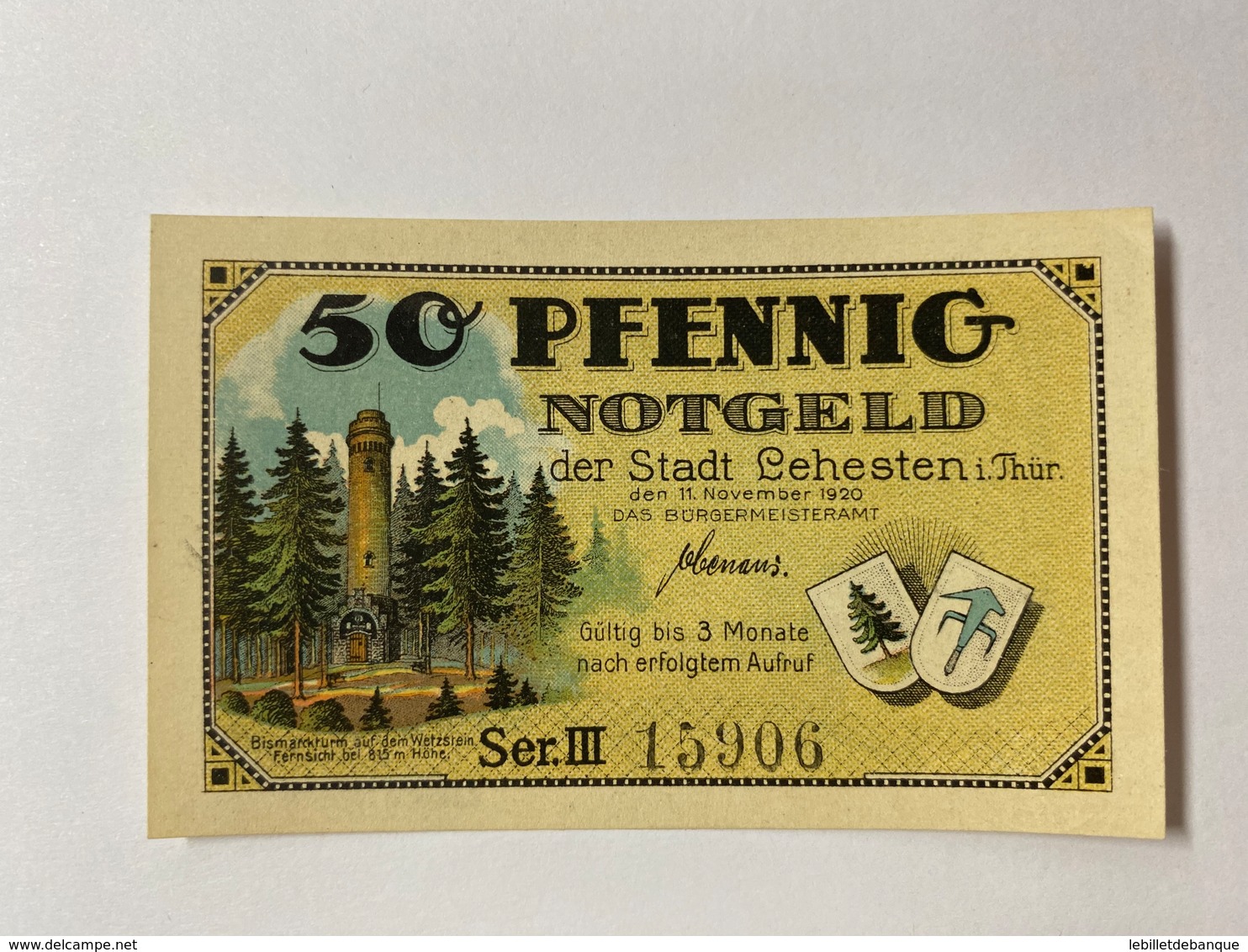 Allemagne Notgeld Lehesten 50 Pfennig - Collections