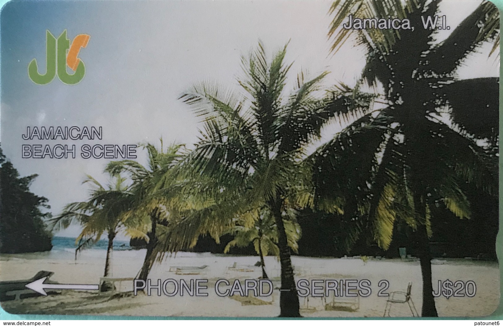 JAMAÏQUE  -  Phonecard  -  Jamaican Beach Scene  -   J $ 20 - Jamaica