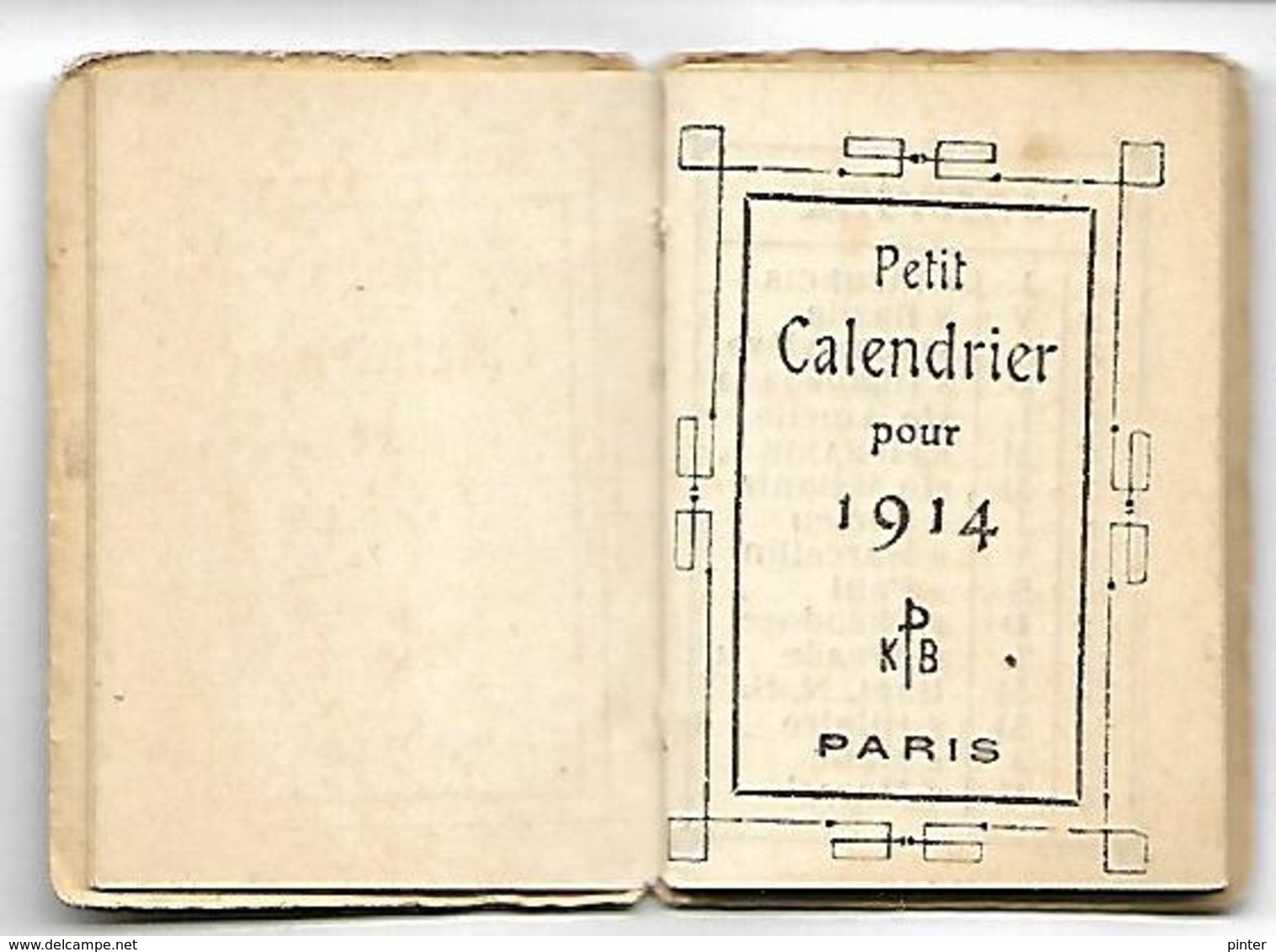 Petit CALENDRIER De 1914 - Format Fermé 3.2 X 4.5 Cm - Kleinformat : 1901-20