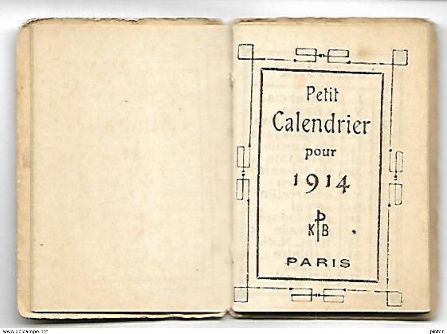 Petit CALENDRIER De 1914 - Format Fermé 3.2 X 4.5 Cm - Petit Format : 1901-20