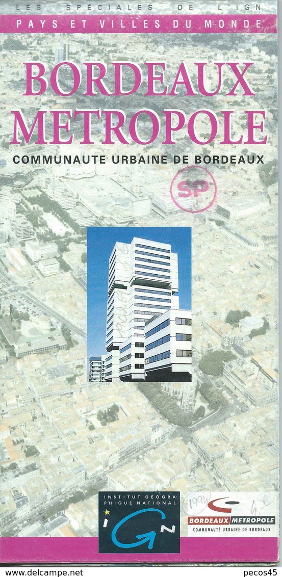 Carte I.G.N. : BORDEAUX Métropole - 1 / 40 000ème - 1995. - Topographische Karten