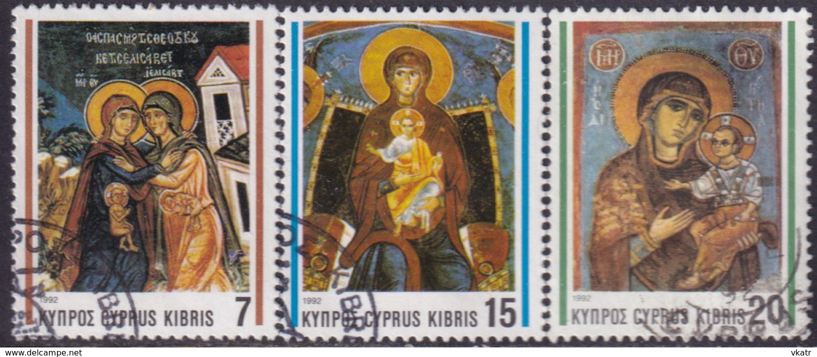 Cyprus 1992 SG #827-29 Compl.set Used Christmas - Used Stamps