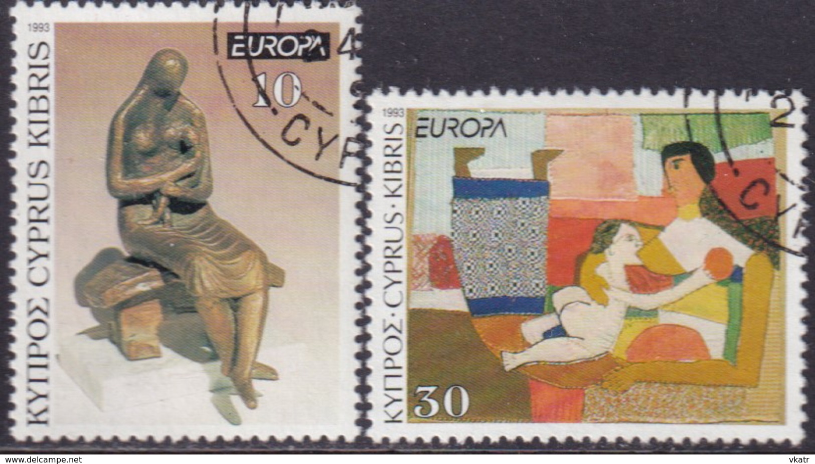 Cyprus 1993 SG #831-32 Compl.set Used Europa. Contemporary Art - Used Stamps