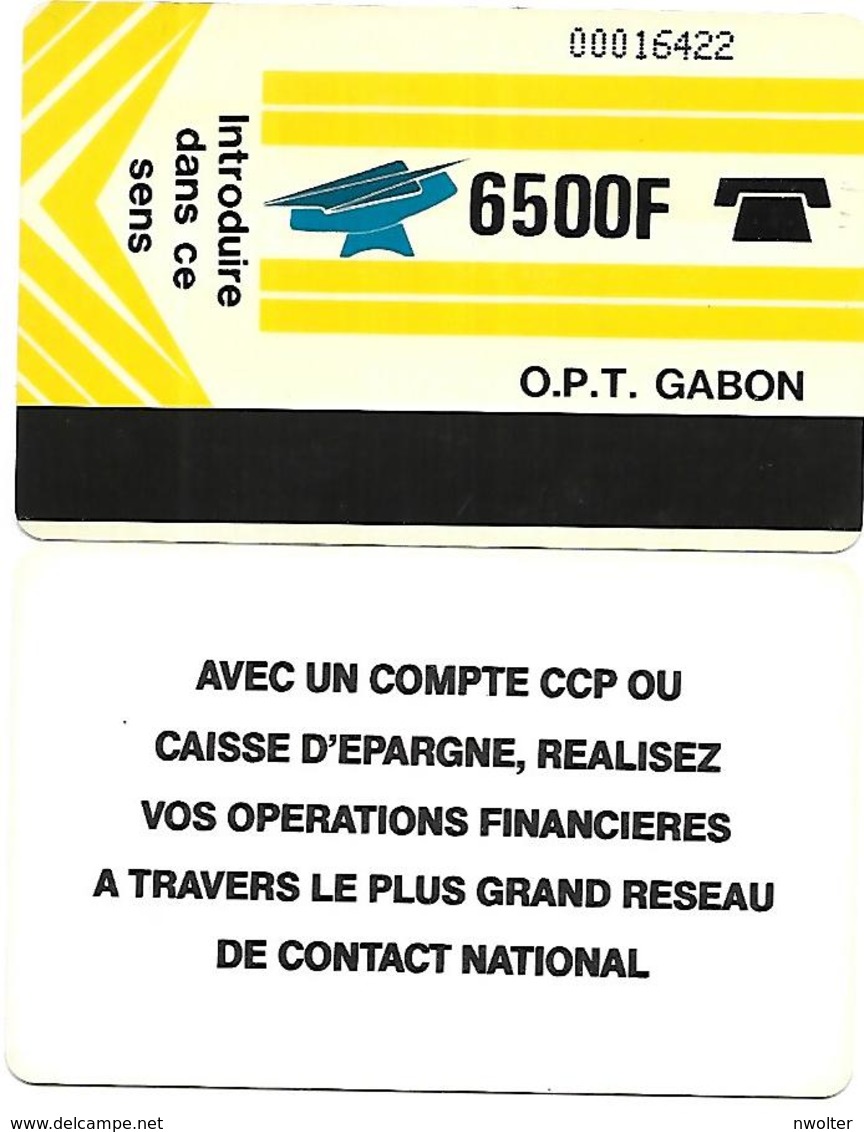 @+ Gabon - 6 500F Autelca - Verso CCP - Ref : Gab-07 - Gabon