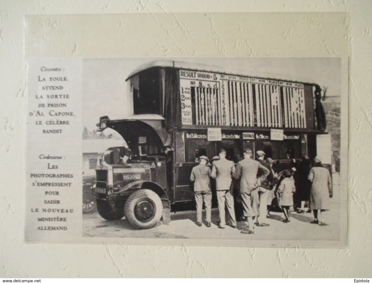 Autodrome De Brooklands Weybridge - Camion De Pari Mutuel Course Automobile - Coupure De Presse De 1930 - Camions