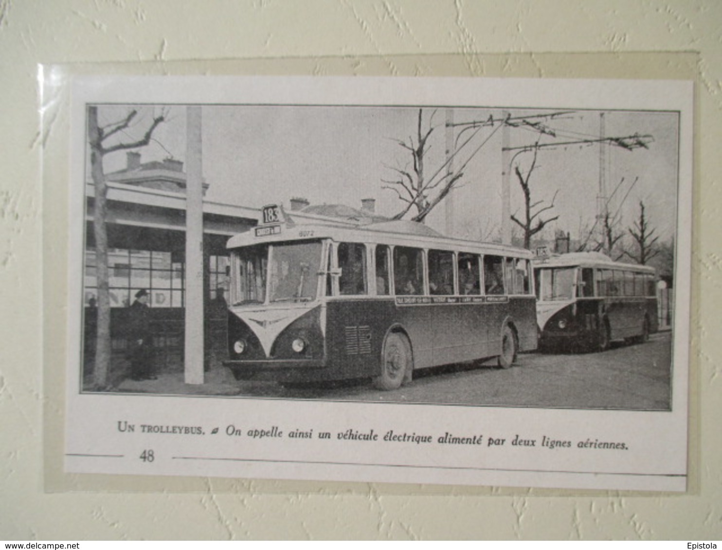 Transport Utilitaire - Porte De Choisy - Le Trolleybus RATP   - Coupure De Presse De 1950 - Camions