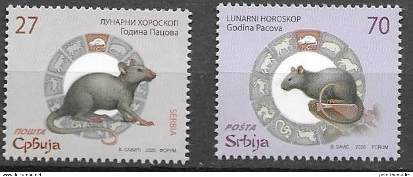 SERBIA, 2020, MNH, CHINESE NEW YEAR, YEAR OF THE RAT, 2v - Chines. Neujahr