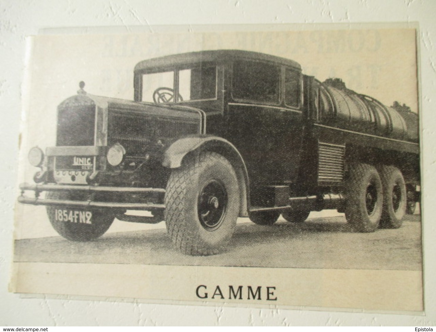 Transport Utilitaire - Camion Citerne UNIC - Coupure De Presse De 1932 - Camiones