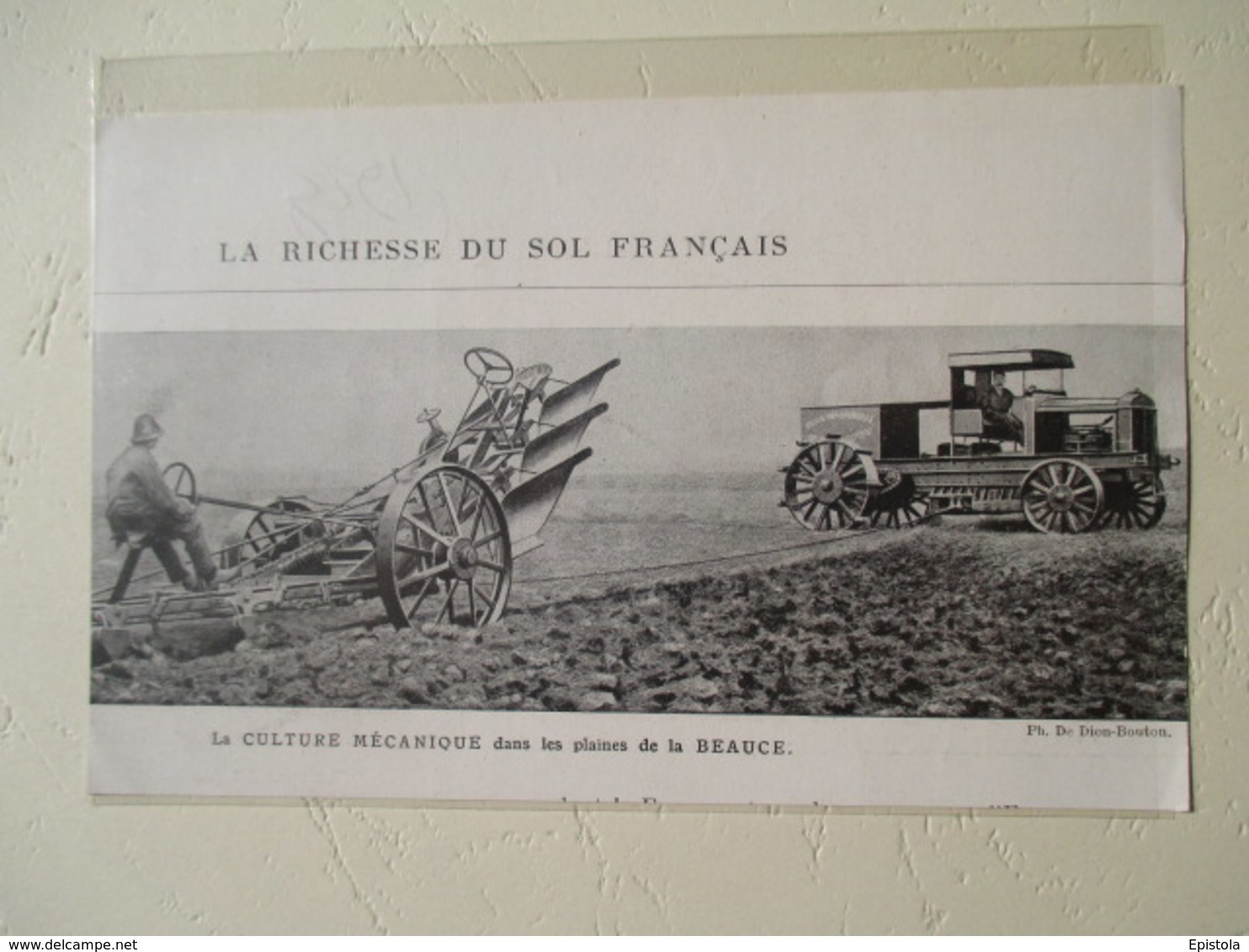 Transport Utilitaire - Plaine De A Beauce - Tracteur Et Culture Mécanique - Coupure De Presse De 1924 - Tractores