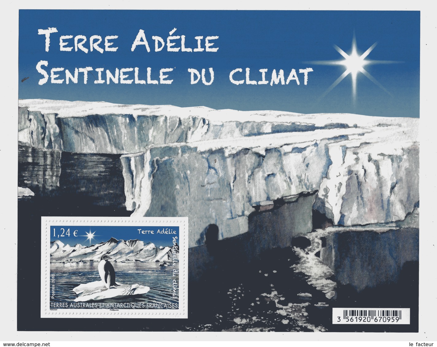 BF99 TAAF F753 2015 Adélie Sentinelle Du Climat Paysage Iceberg - Blocs-feuillets