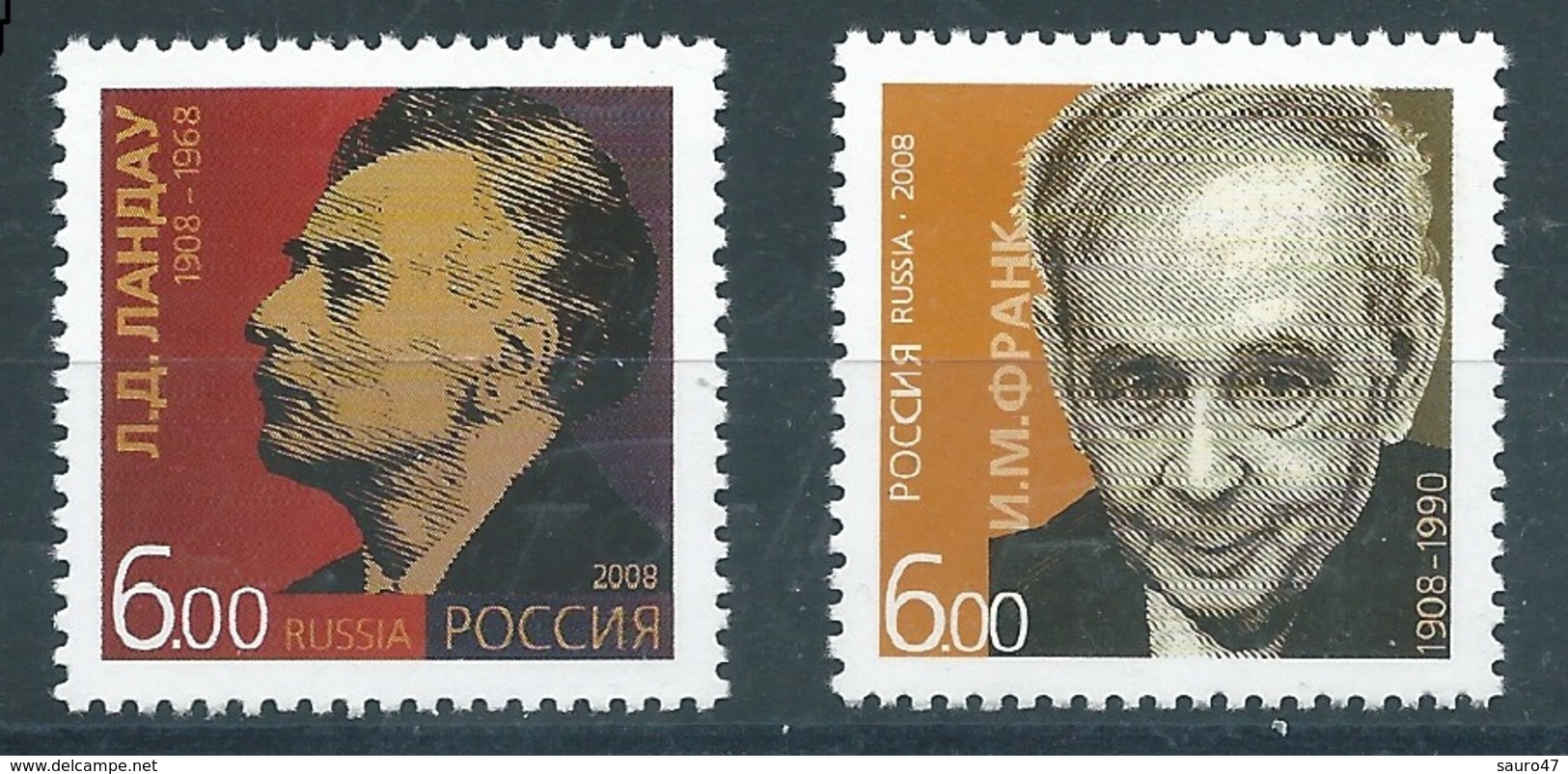 RN049  Russia 2008 - . L.D. Landay - I. M. Frank     2 V. - Unused Stamps