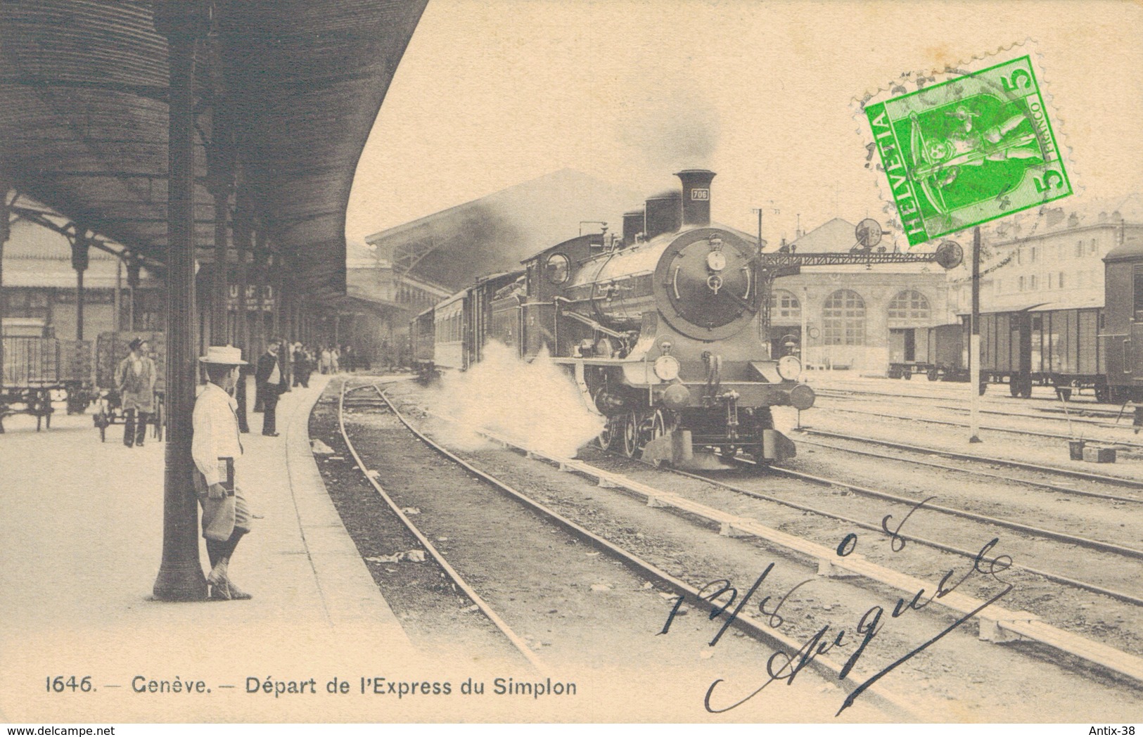 J78 - SUISSE - GENÈVE - Départ De L'Express Du Simplon - Genève