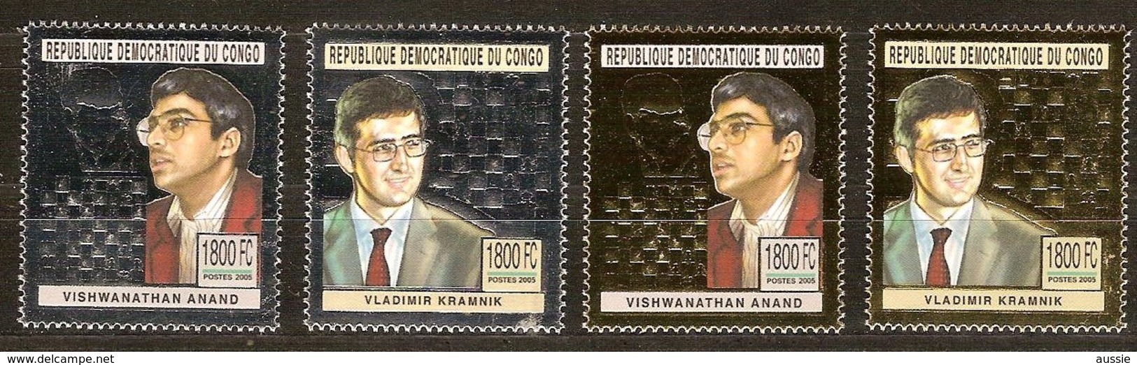 Congo 2004 OBCn° 2203B-2206B *** MNH Cote 80,00 Euro Argent Et Or Chess échecs Schaken Anand En Kramnik - Ongebruikt