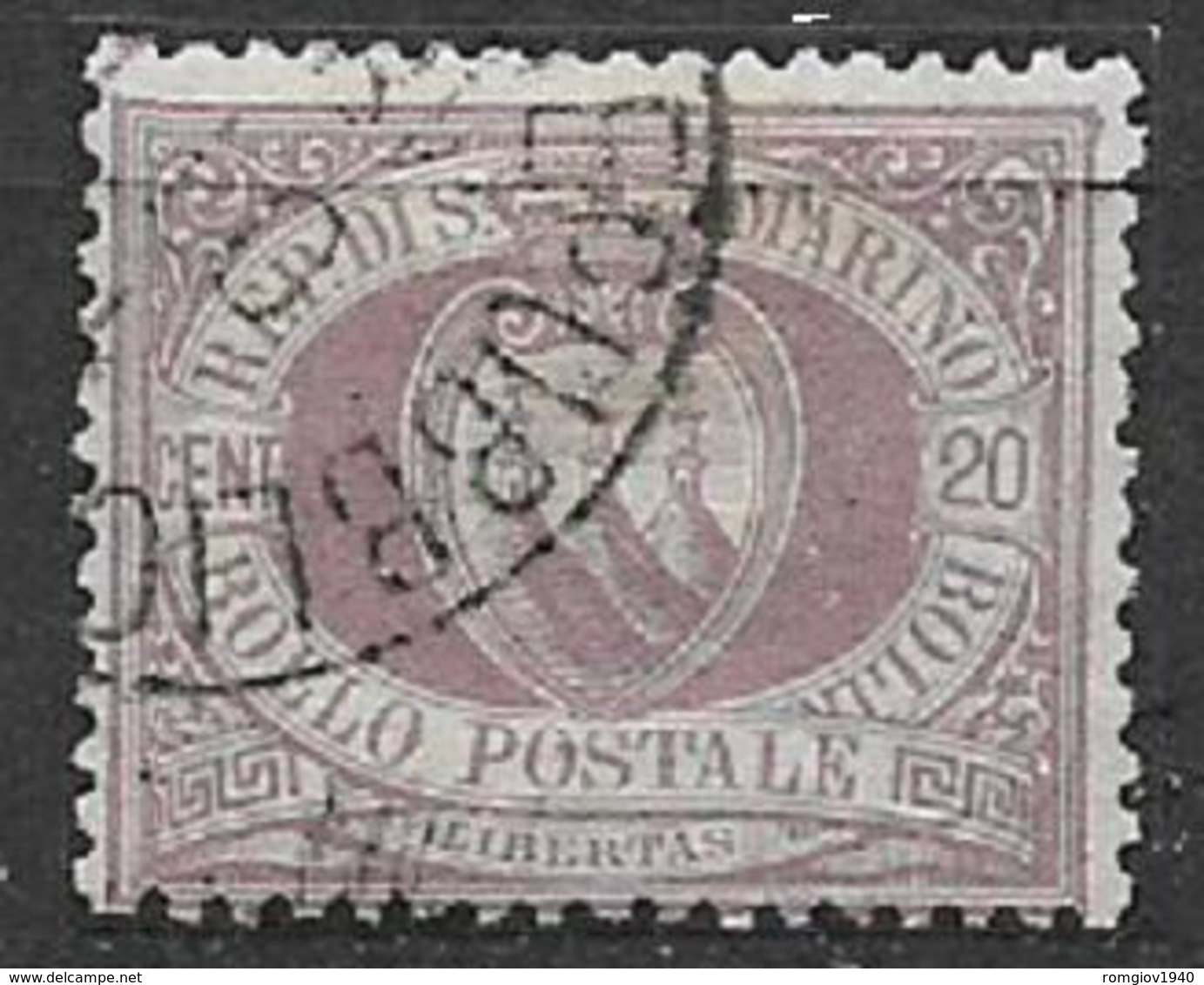 SAN MARINO 1894-99 CIFRA O STEMMA NUOVI COLORI SASS. 29 USATO VF - Usados