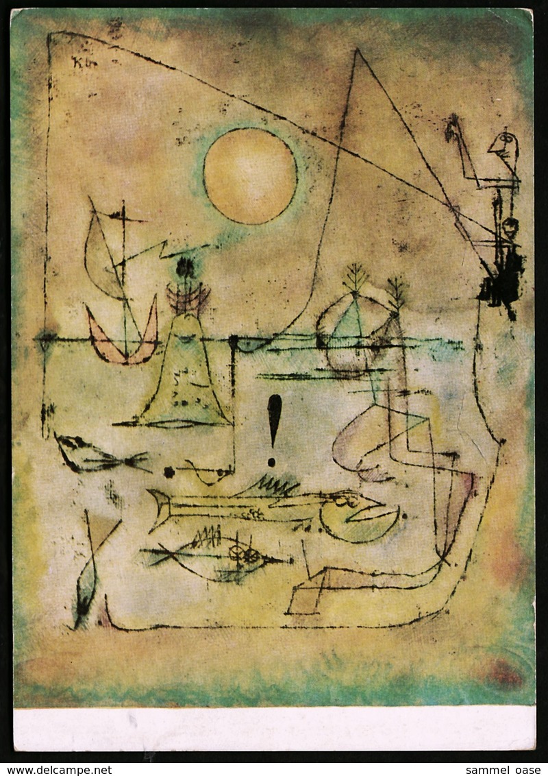 Paul Klee  -  They`re Biting 1920  -  Ansichtskarte Ca.1957   (12646) - Malerei & Gemälde