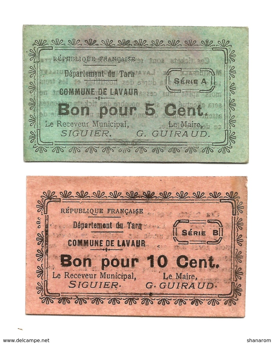 1914-1918 // LAVAUR (Tarn) // 2 Bons - Bons & Nécessité