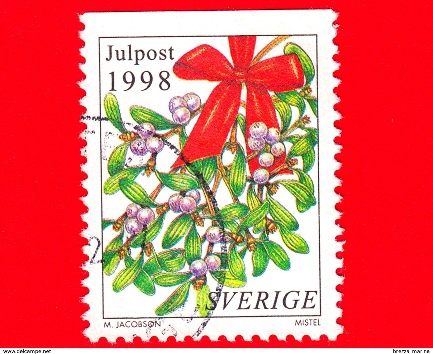 SVEZIA - Usato - 1998 - Natale - Fiori E Decorazioni Natalizie - Vischio - Viscum - Christmas Decoration - Julpost (4k) - Usati