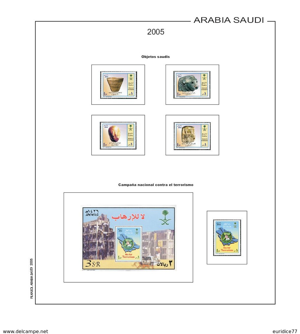 SAUDI ARABIA STAMPS ALBUM PAGES 1934-2010 - PDF FILE PRINTABLE (203 ILUSTRATED PAGES) - Spanish